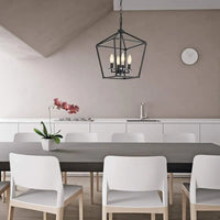 Lustre de ferme américaine minimaliste rétro pour cuisine, couloir ou chambre à coucher - Lumière noire.
