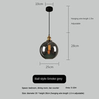 Suspension vintage en verre fumé pour restaurant loft