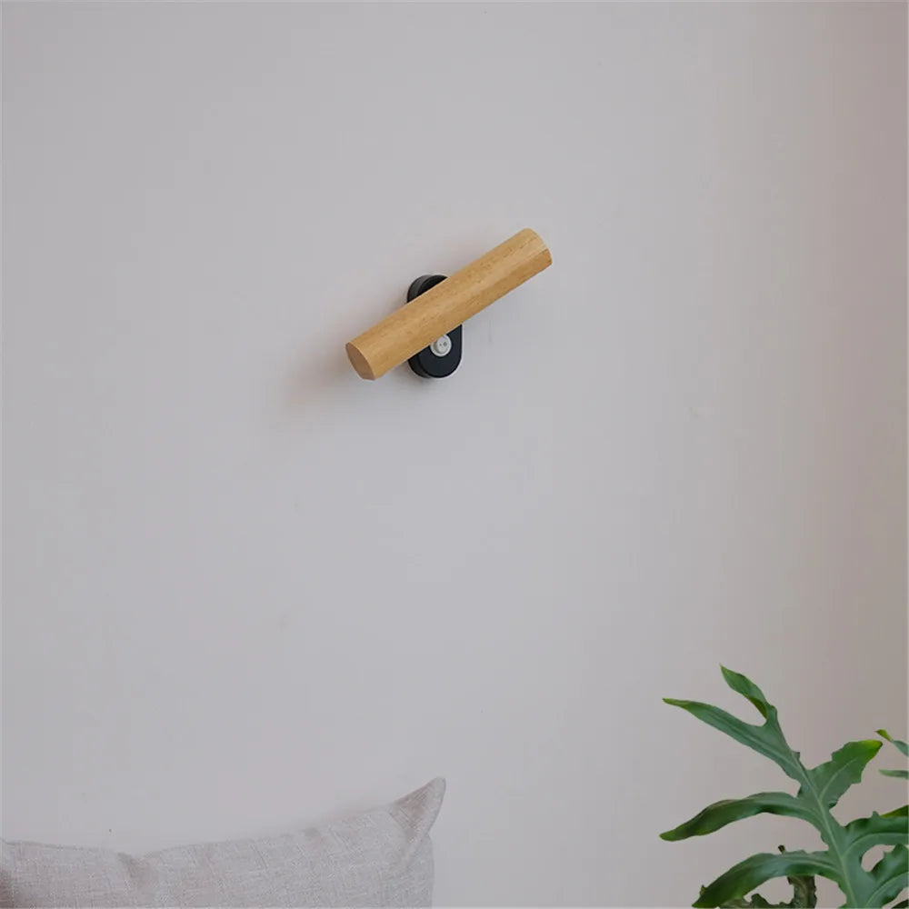 Applique Murale Pivotante Bois Nordique avec Interrupteur LED