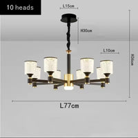Lustre Nordique Luxe en Cristal Or et Noir