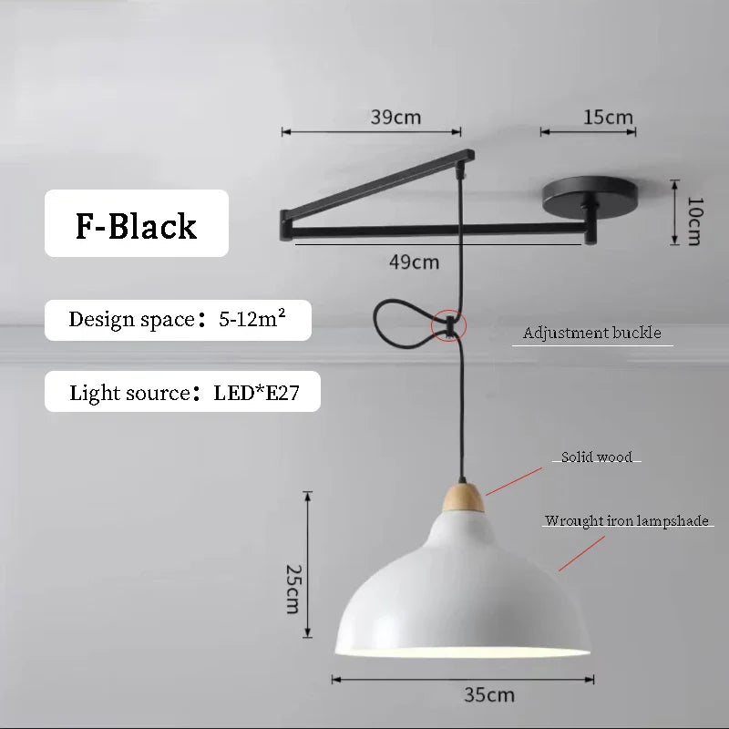 Lustres à bascule LED pour table à manger nordique