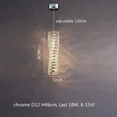 Lustre Moderne en Cristal K9 avec Suspension et Télécommande Dimmable