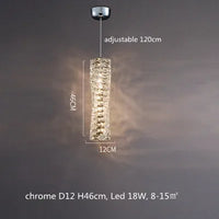 Lustre Moderne en Cristal K9 avec Suspension et Télécommande Dimmable