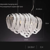 Lustre Nordique Moderne en Cristal avec LED et Glands Lumineux