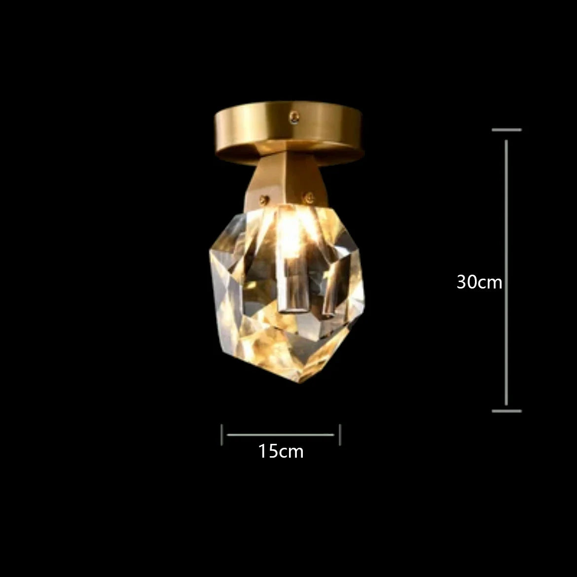 Lustre de Luxe en Laiton Diamant Cristal LED Moderne