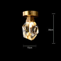 Lustre de Luxe en Laiton Diamant Cristal LED Moderne