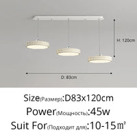 Suspension de luxe moderne dimmable avec abat-jour circulaire en fer - Collection Élégance contemporaine