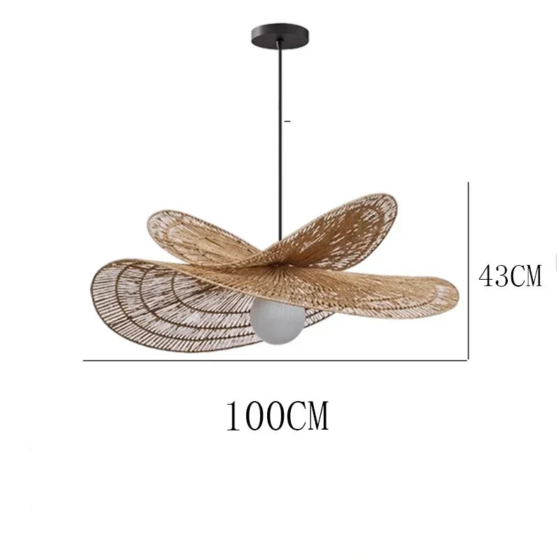 Suspension lumineuse en rotin tissé à la main - Collection Wabi-Sabi - Pour décorer votre intérieur de manière créative