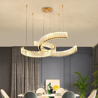 Lustre Cristal Postmoderne en Acier Inoxydable