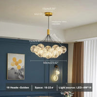 Lampe suspendue LED en verre transparent - Design moderne et réglable en hauteur