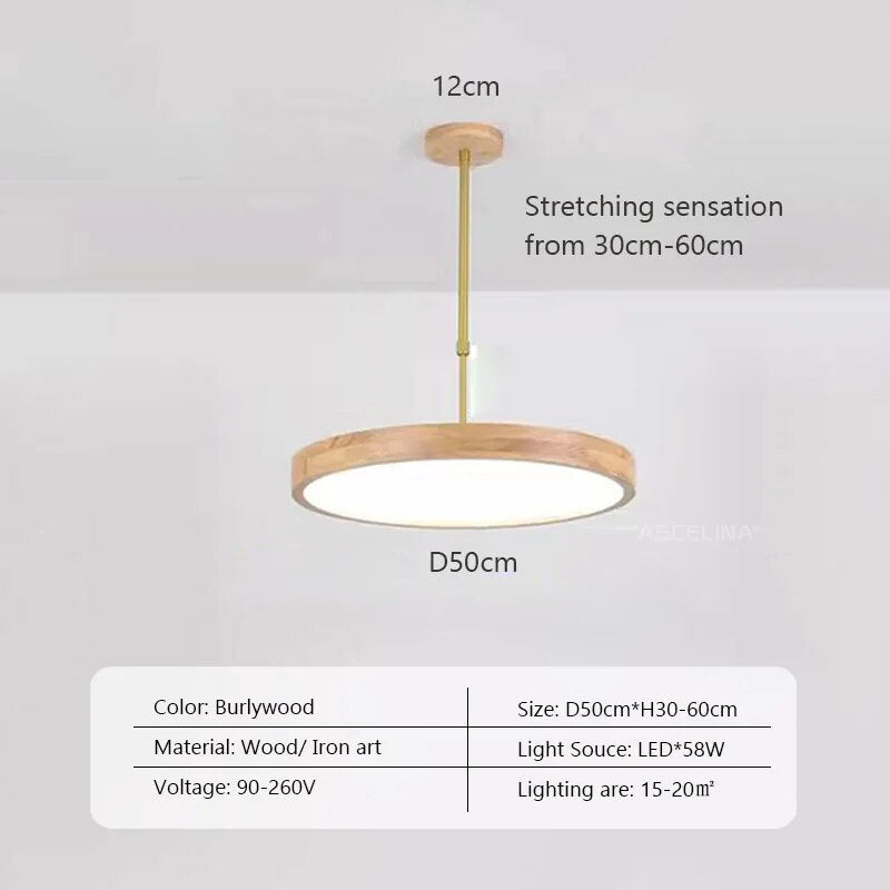 Suspension LED en bois Nordic Slim