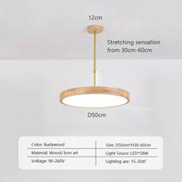 Suspension LED en bois Nordic Slim