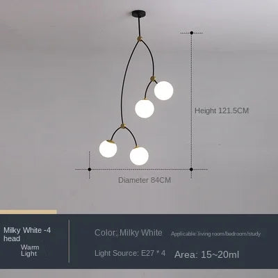 Lustre Moléculaire Nordique - Suspension Lumière Magique Haricot LED