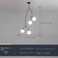 Lustre Moléculaire Nordique - Suspension Lumière Magique Haricot LED