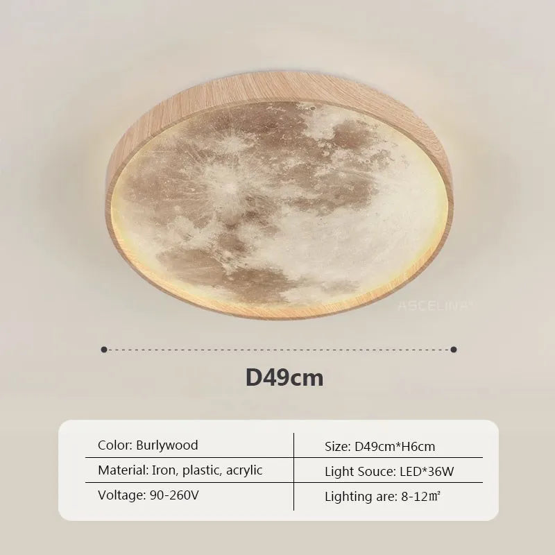 Plafonnier LED nordique Lunaire en bois