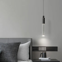 Lustre LED Cylindre Cuivre Acrylique Transparent