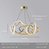 Lustre Moderne 2024 avec Lampes LED Suspendues en Silicone - Éclairage de Luxe