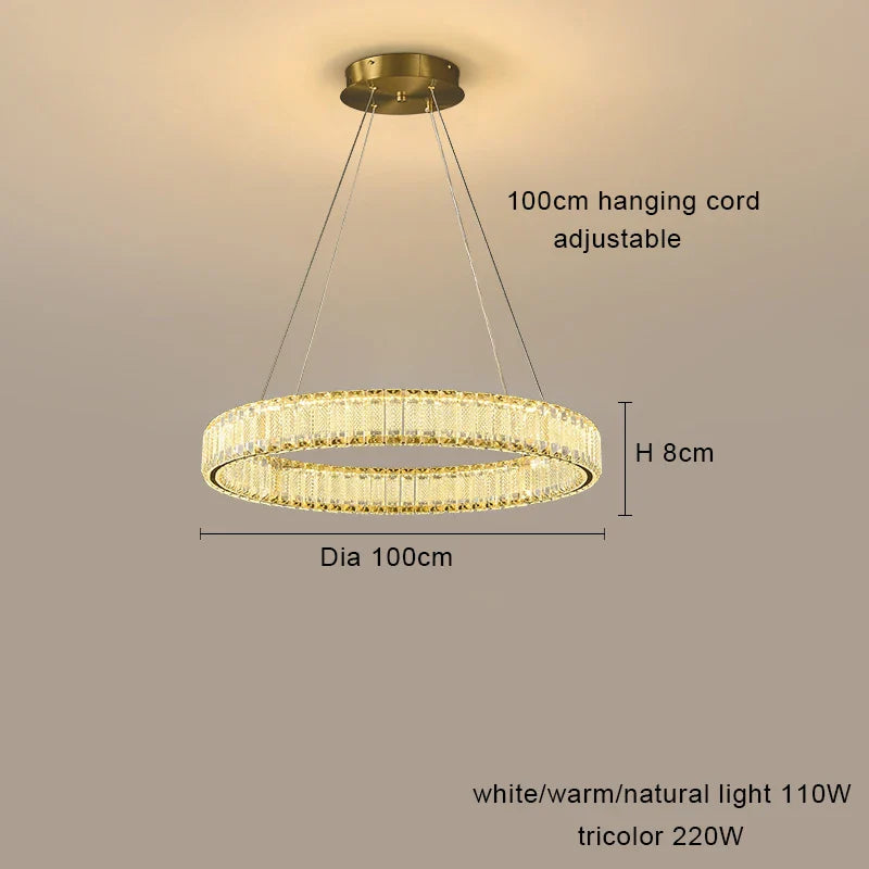 Lustre LED en cristal fantaisie : Lumière suspendue modern.