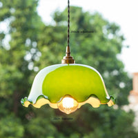 Suspension Vintage Américaine en Cuivre Bois Verre Edison