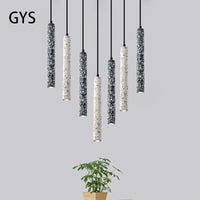 Suspension LED nordique industrielle géométrique Terrazzo créatif pour Restaurant Bar Café Longue Ciment
