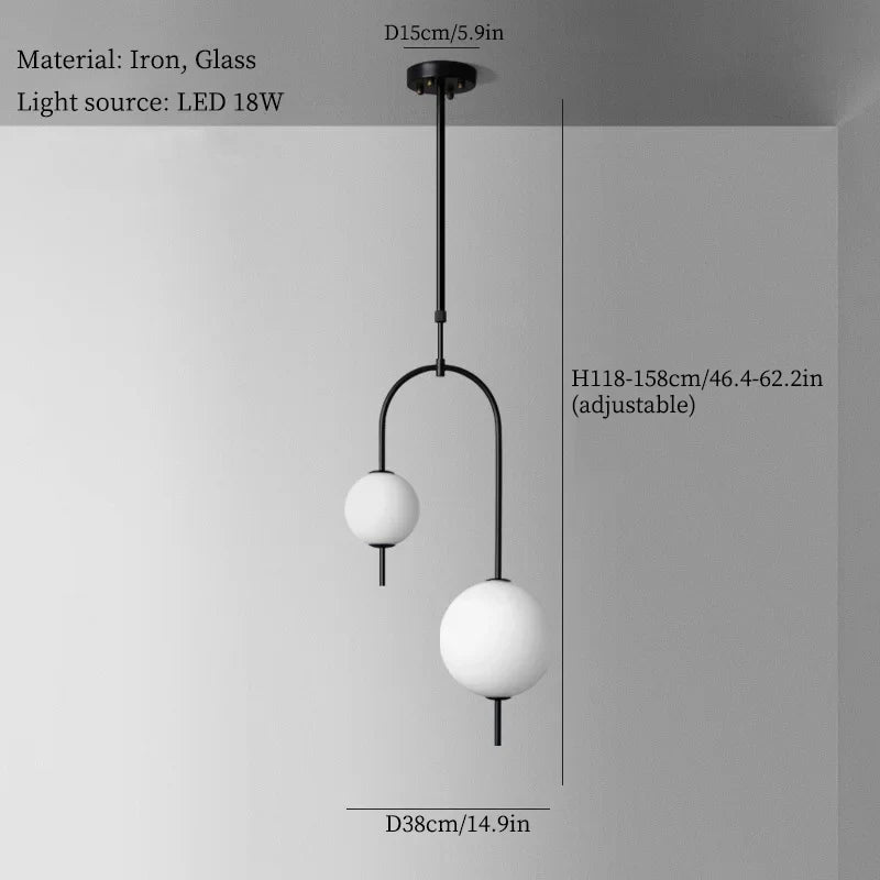 Lustre LED en Fer et Verre pour une Décoration Intérieure de Style.