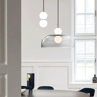 Suspension LED Nordica en verre gris fumé