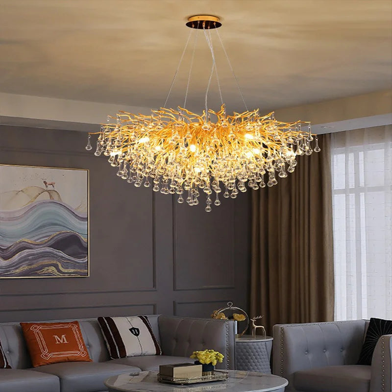 Lustre en Cristal LED de Luxe Moderne pour un Intérieur Élégant