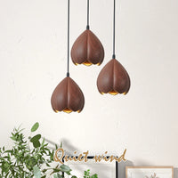 Lustre suspendu en bois de noyer fait main - Design moderne pour votre intérieur