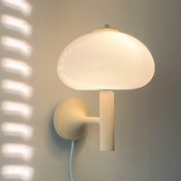 Applique murale LED moderne Bauhaus blanc en verre champignon pour chambre salon loft - Interrupteur inclus