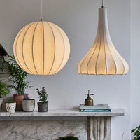 Luminaire suspendu Nordique Wabi Sabi LED en soie pour salon minimaliste - Lustre Bar chambre Loft