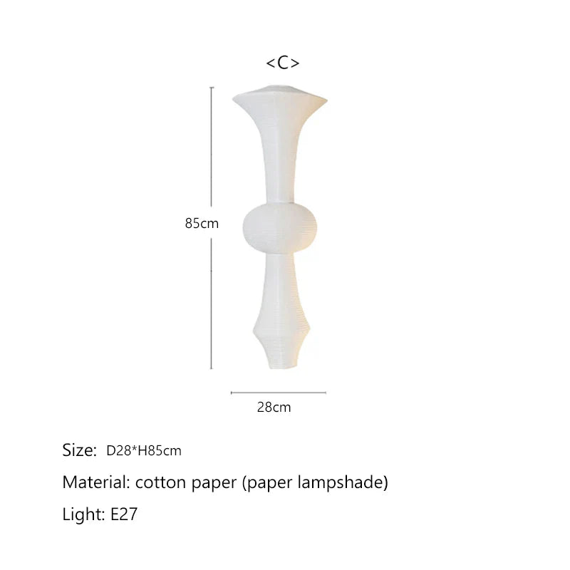 Lustre Nordique Wabi Sabi Vent Papier de Riz Suspension LED Lumières