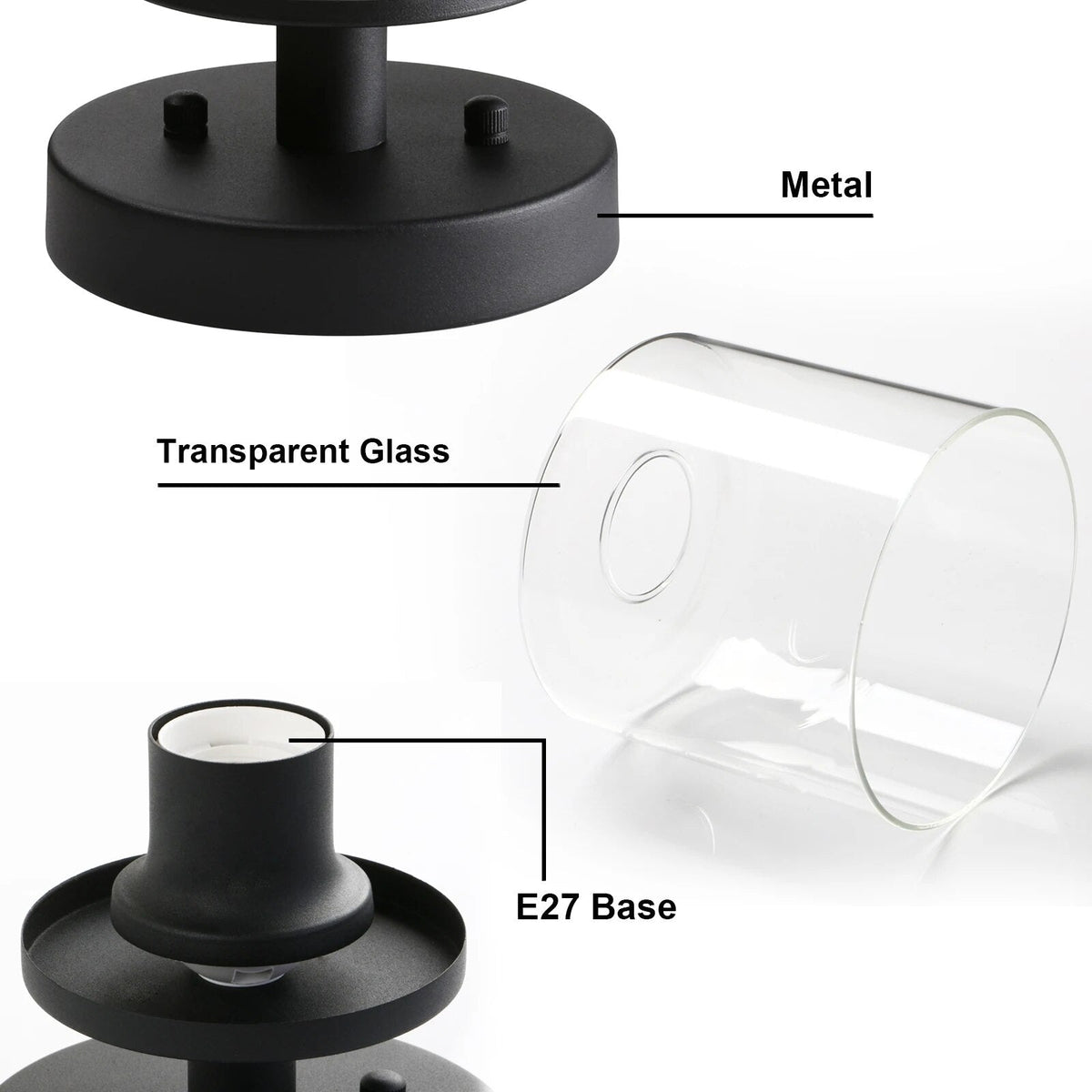 Plafonnier Élégance en Verre Transparent