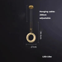 Lustre LED en Cuir et Verre