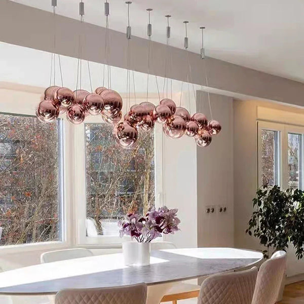 Suspension Bubble Ball LED en Verre avec Fil Réglable - Éclat Moderne