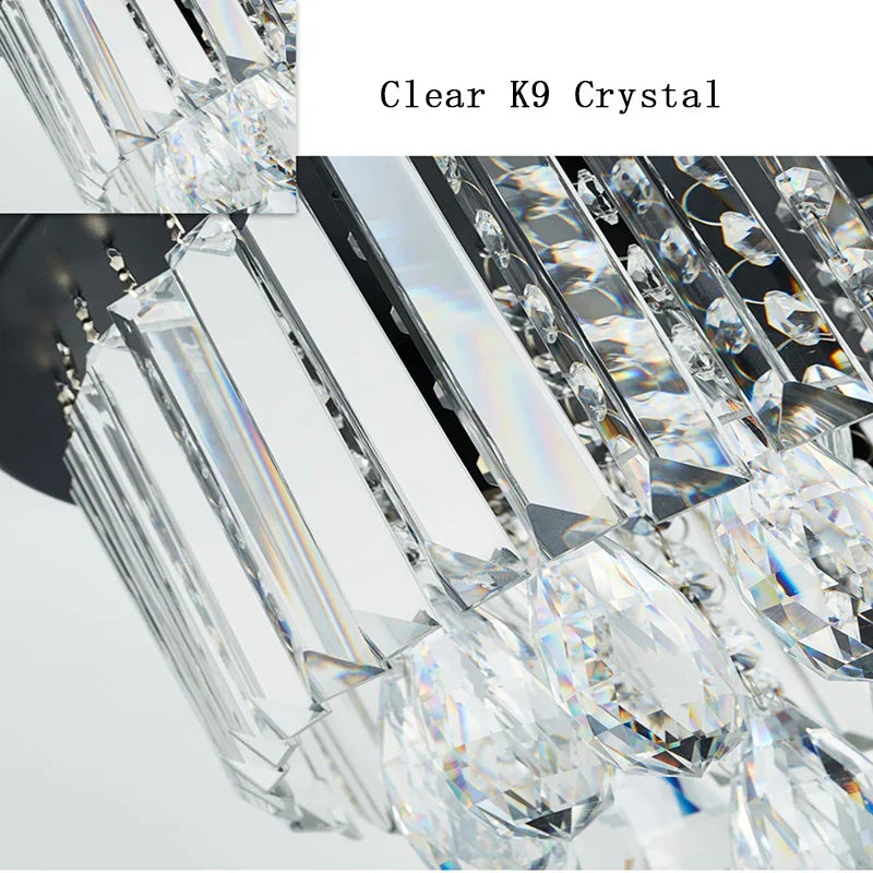 Lustre LED dimmable en cristal de style vintage de luxe