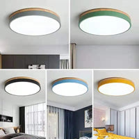 Plafonnier Nordique LED en Bois à 7 Couleurs pour Salon - 3 Lumières Ajustables - Idéal pour Chambre et Couloir
