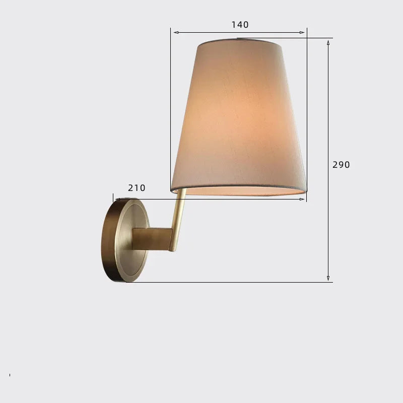 Applique Murale LED de Luxe en Cuivre avec Miroir Tissu