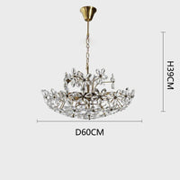 Lustre Plafond Rétro Fleur Cristal LED QFontaines D'Intérieur
