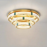 Lustre moderne en cristal rond à trois couches LED 2024 - Élégance Illuminée