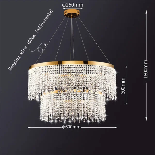 Plafonnier LED Moderne en Cristal - Luminaire Décoratif d'Intérieur