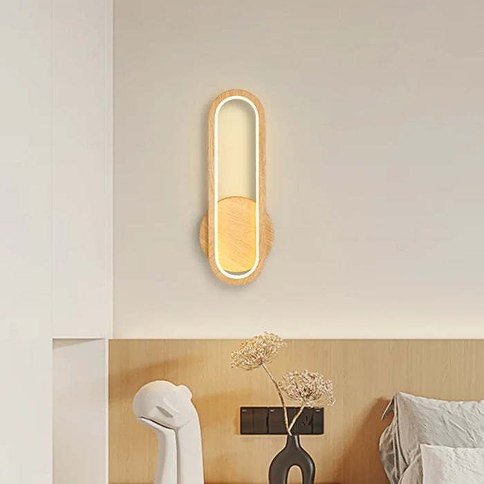 Applique murale LED en bois contemporain