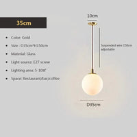 Lustre Nordique en Verre: Suspension Boule Ronde Design 8-50 cm pour Maison, Bar, Chambre, Salon et Café