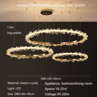 Lustre Nordique de Luxe en Cristal - Décoration Moderne