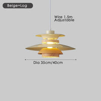 Lustre Design Danois LED Rétro en Noyer - Lampe Suspendue