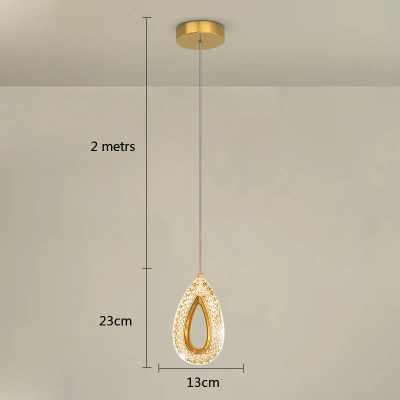 Plafond LED nordique en cristal : suspension lumineuse pour un éclairage élégant