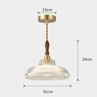 Suspension conique en verre nordique vintage.