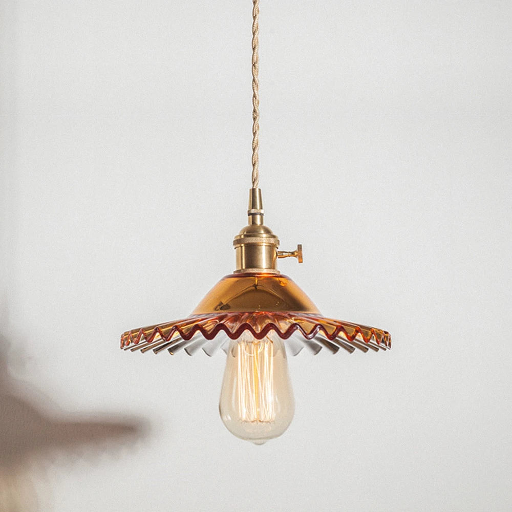Suspension conique en verre contemporaine Edison.