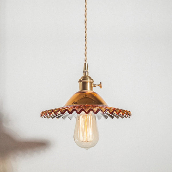 Suspension conique en verre contemporaine Edison.