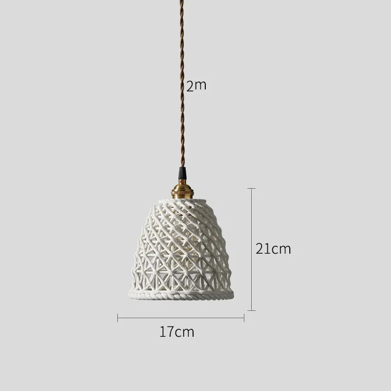 Suspension LED Blanc en Céramique - Style Nordique Moderne - Cuivre Suspension Lampe