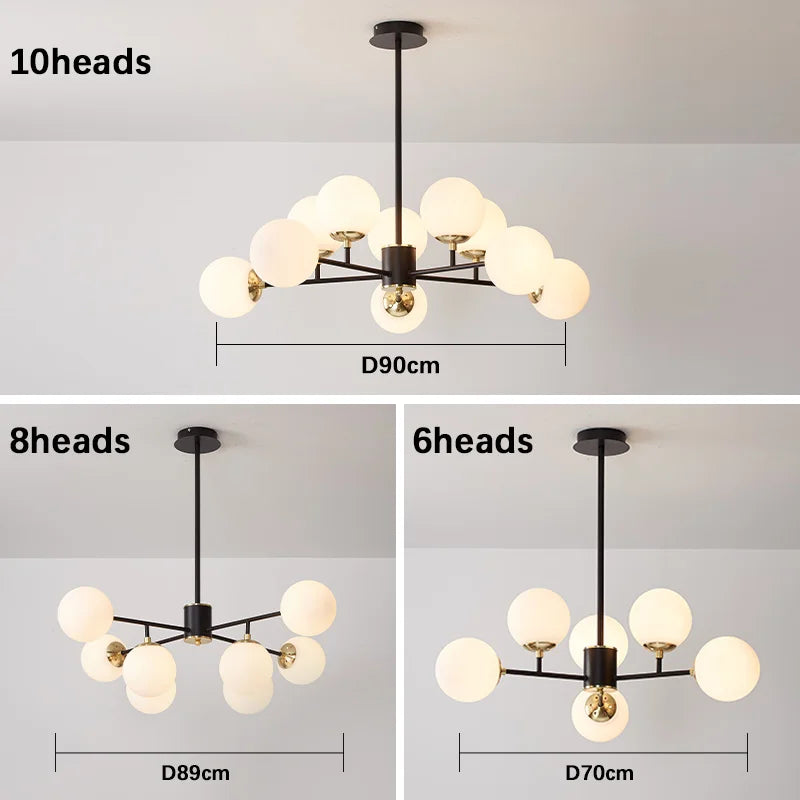 Suspension LED en verre : design nordique moderne et minimaliste